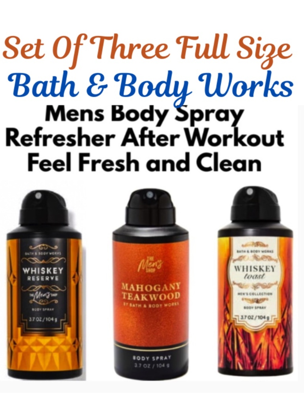 Mens Body Spray - Bath & Body Works - Three Full Size Sprays
